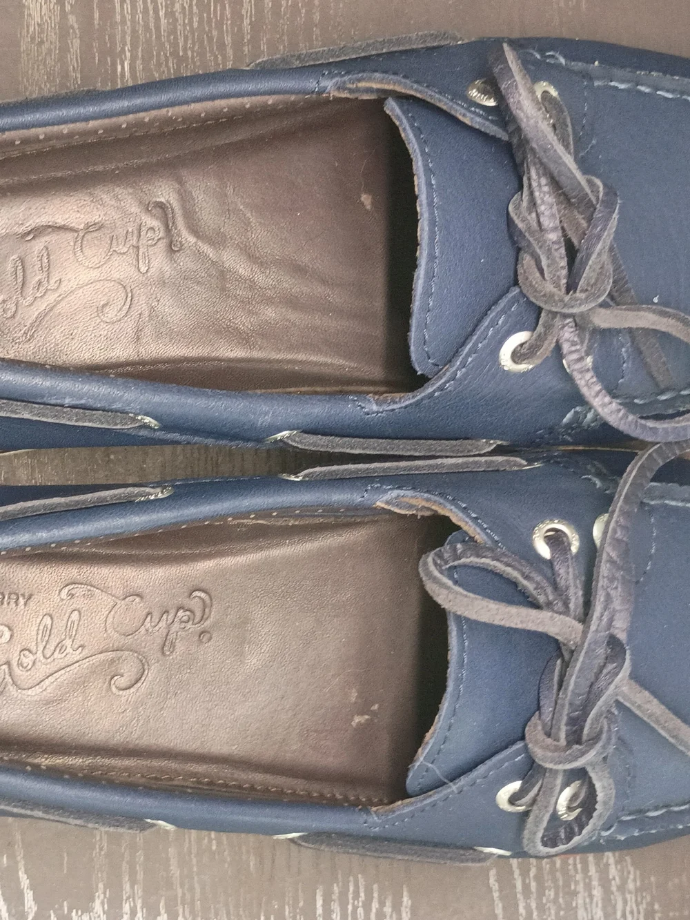 Sperry GOLD CUP Men's 9M Navy Blue Leather Boat Shoes. Like NEW!!!